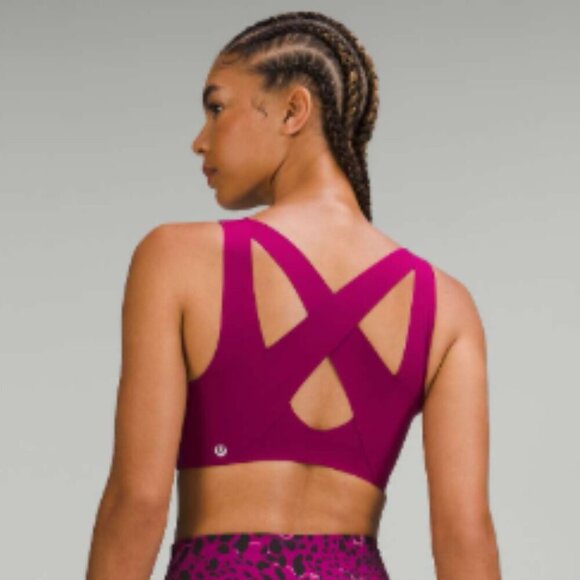 Lululemon Enlite Front-Zip Bra Size 32DD Pomegranate POME High Impact Running - Picture 4 of 10